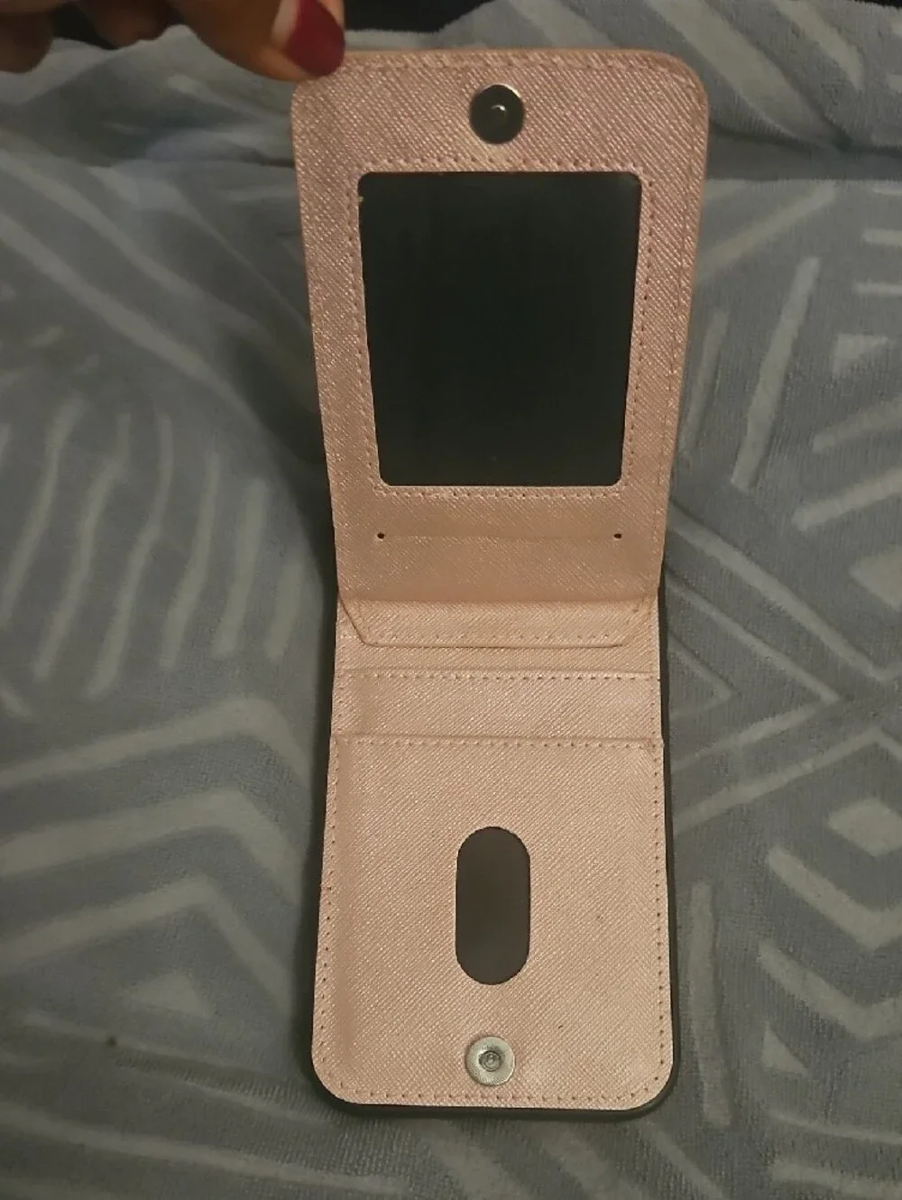 Prada Blush Pink Saffiano Leather Card Pocket iPhone Case